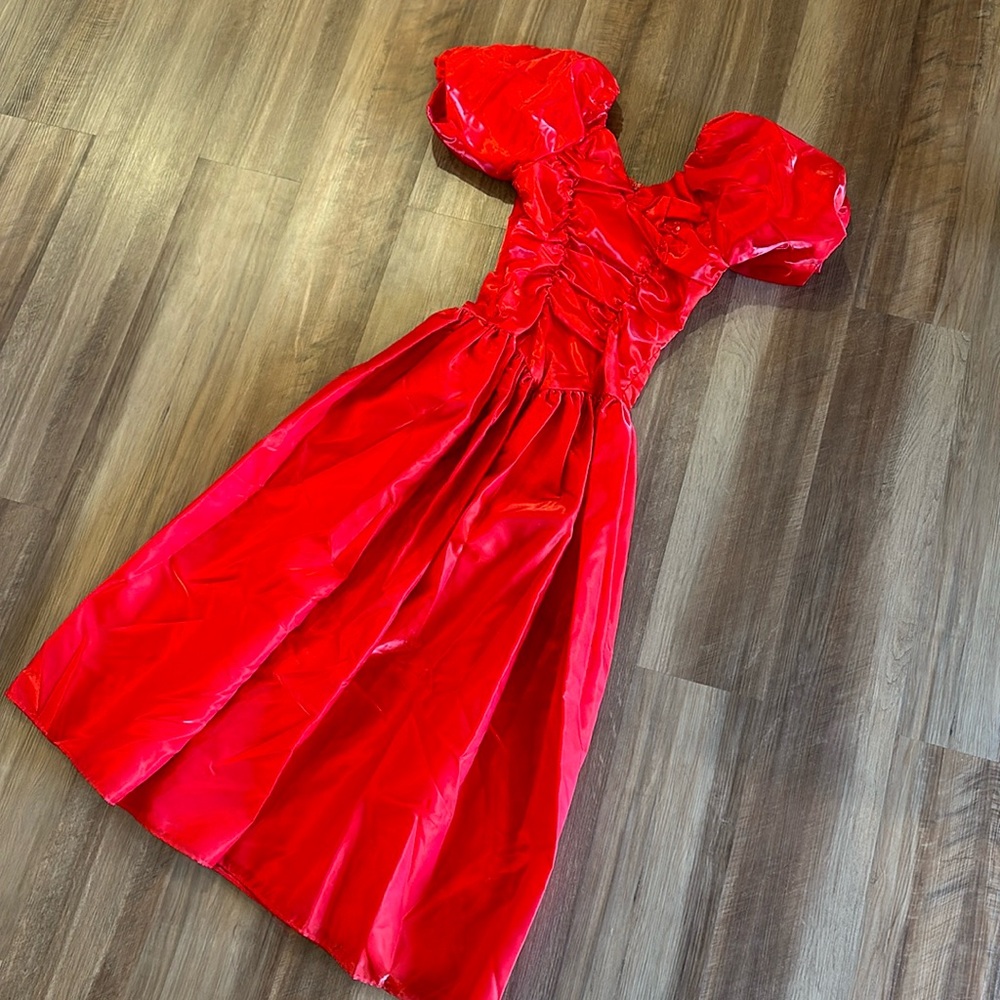 80s red prom dress